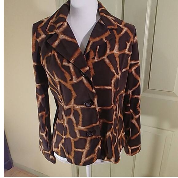 Requirements Blazer Jacket Marbled Look 3 Button Blazer Small - Picture 1 of 3